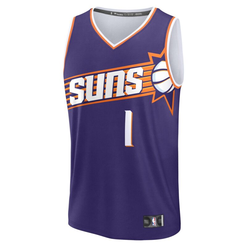 Devin Booker Phoenix Suns Big & Tall Fast Break Jersey - Icon Edition - Purple - Image 2