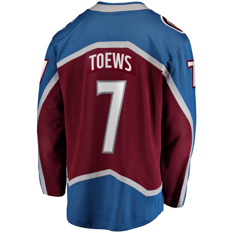 Devon Toews Colorado Avalanche Home Breakaway Player Jersey - Burgundy - Image 3