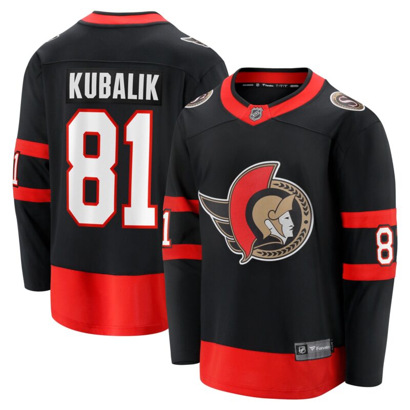 Dominik Kubalik Ottawa Senators Home Breakaway Jersey - Black
