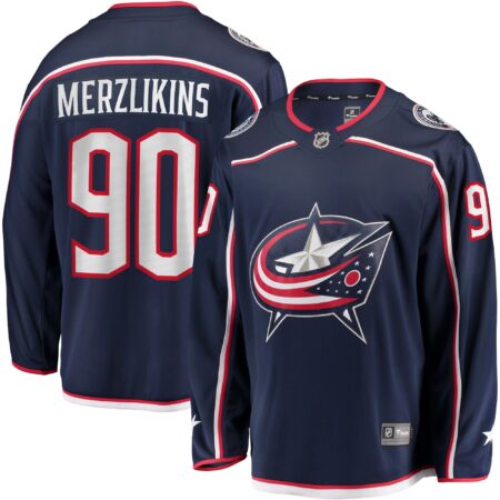 Elvis Merzlikins Columbus Blue Jackets Home Breakaway Player Jersey - Navy