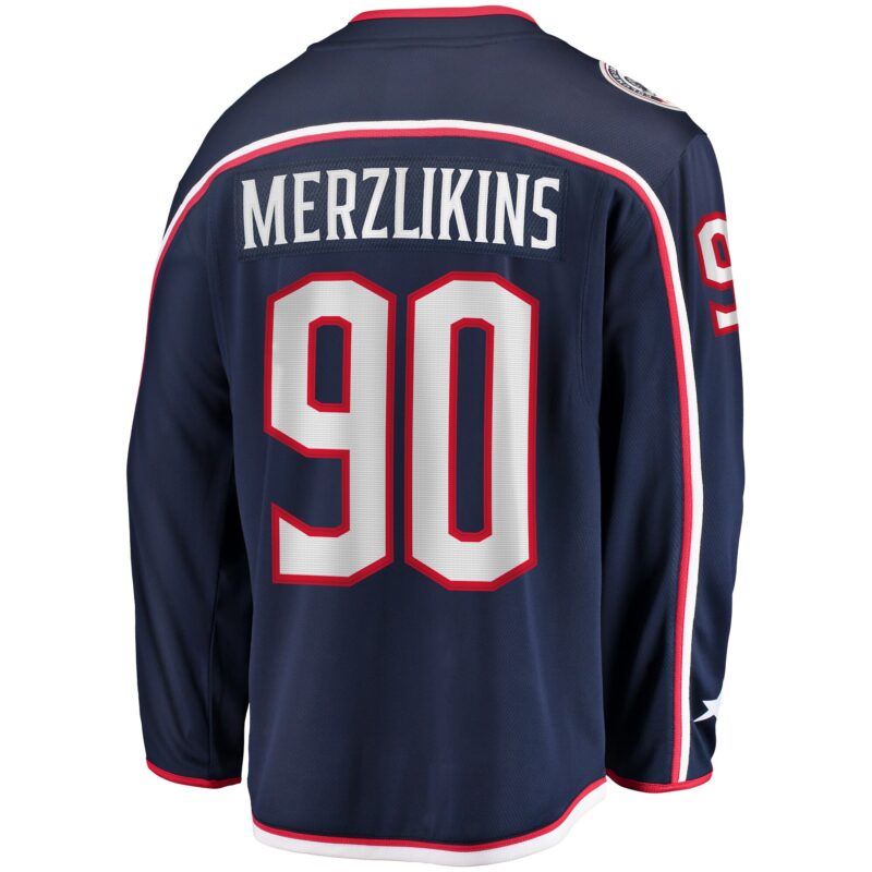 Elvis Merzlikins Columbus Blue Jackets Home Breakaway Player Jersey - Navy - Image 3