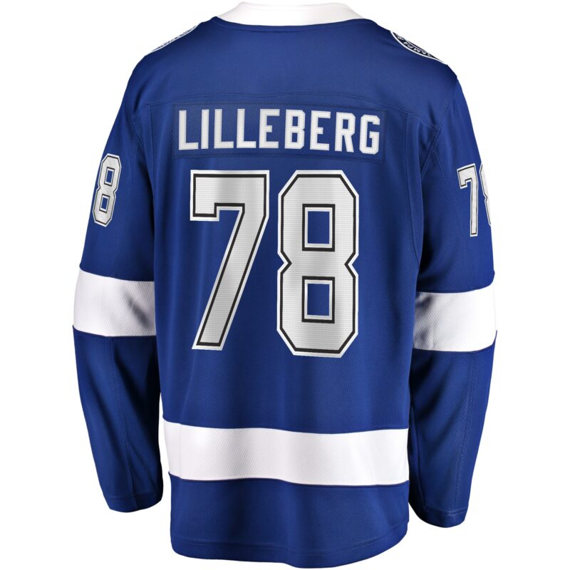 Emil Lilleberg Tampa Bay Lightning Home Premier Breakaway Player Jersey - Blue - Image 3