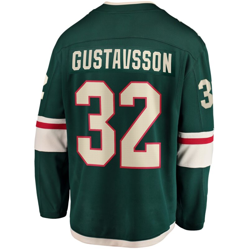Filip Gustavsson Minnesota Wild Home Breakaway Player Jersey - Green - Image 3