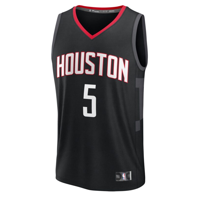 Fred VanVleet Houston Rockets Fast Break Player Jersey - Statement Edition - Black - Image 2