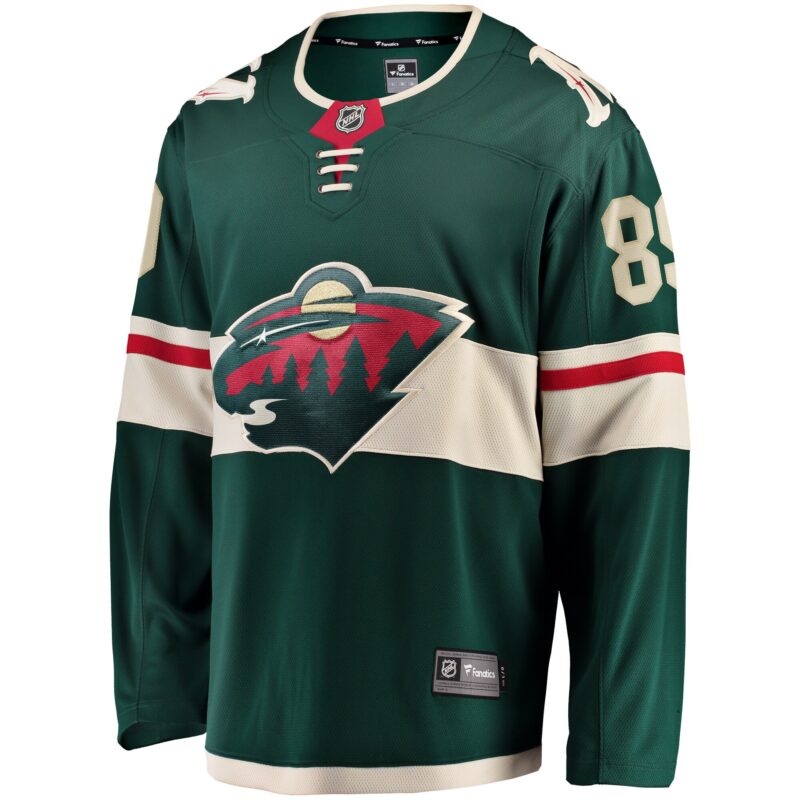 Frederick Gaudreau Minnesota Wild Home Breakaway Player Jersey - Green - Image 2