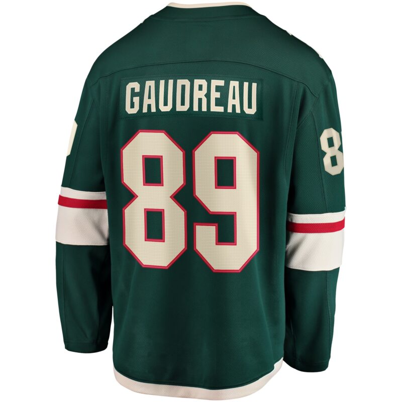 Frederick Gaudreau Minnesota Wild Home Breakaway Player Jersey - Green - Image 3