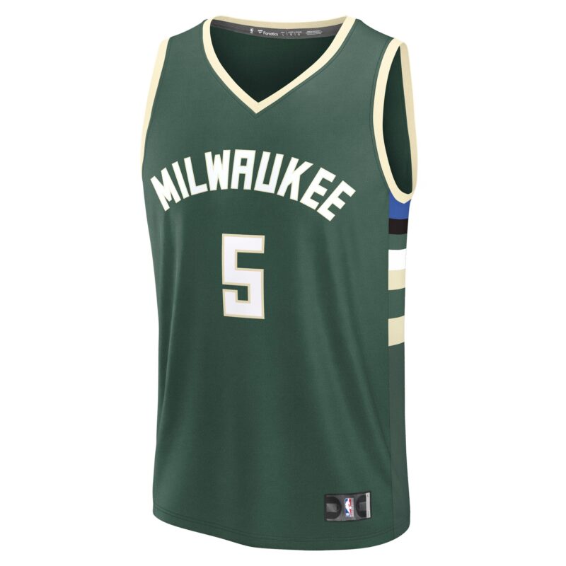 Gary Trent Jr. Milwaukee Bucks Fast Break Player Jersey - Icon Edition - Hunter Green - Image 2