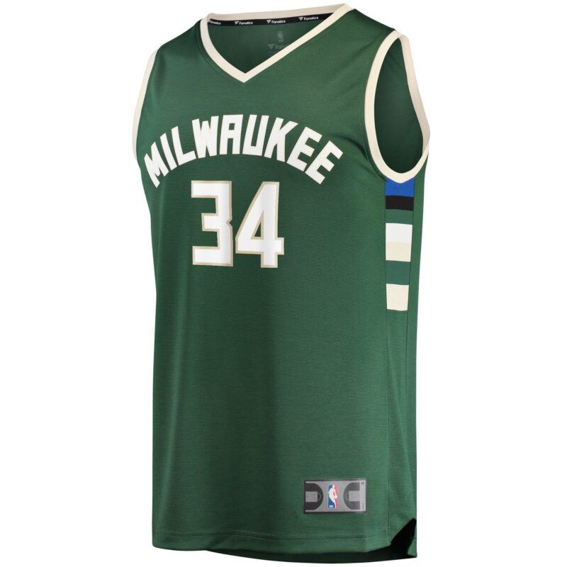 Giannis Antetokounmpo Milwaukee Bucks Big & Tall Fast Break Player Jersey - Hunter Green - Icon Edition - Image 2