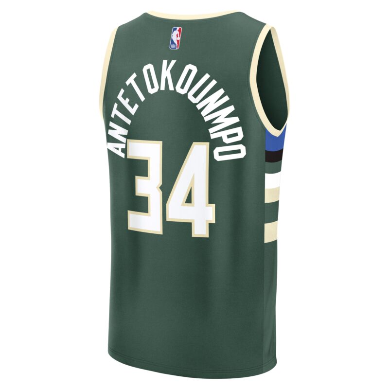 Giannis Antetokounmpo Milwaukee Bucks Fast Break Player Jersey - Icon Edition - Hunter Green - Image 3
