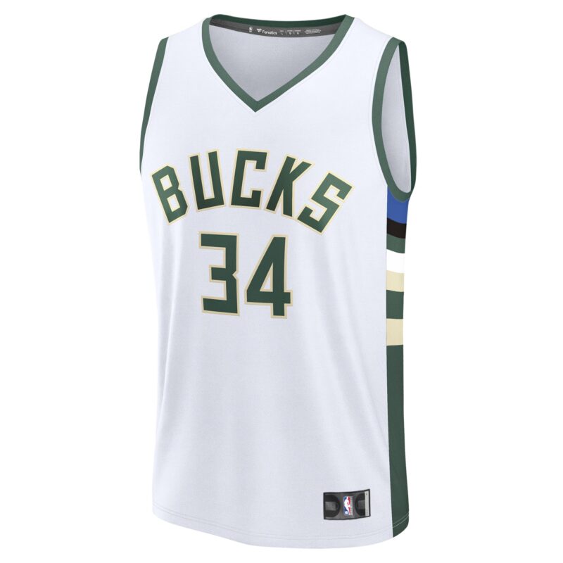 Giannis Antetokounmpo Milwaukee Bucks Fast Break Player Jersey - Association Edition - White - Image 2