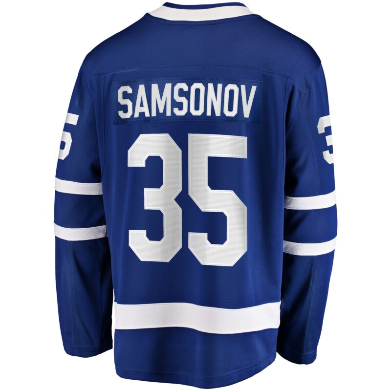 Ilya Samsonov Toronto Maple Leafs Home Breakaway Player Jersey - Blue - Image 3