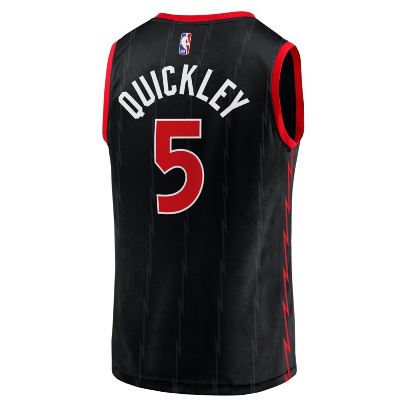 Immanuel Quickley Toronto Raptors Fast Break Player Jersey - Statement Edition - Black - Image 3