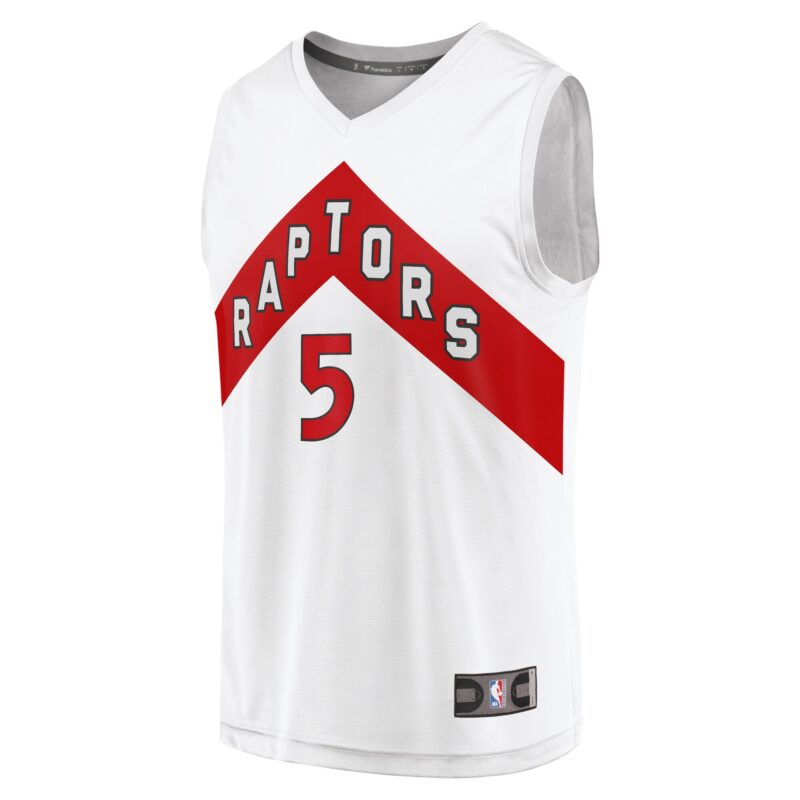 Immanuel Quickley Toronto Raptors Fast Break Player Jersey - Association Edition - White - Image 2