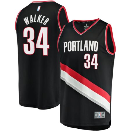Jabari Walker Portland Trail Blazers Fast Break Jersey - Icon Edition - Black