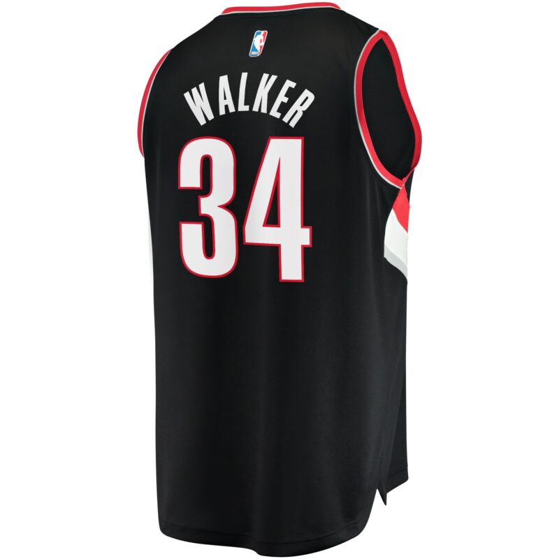 Jabari Walker Portland Trail Blazers Fast Break Jersey - Icon Edition - Black - Image 3
