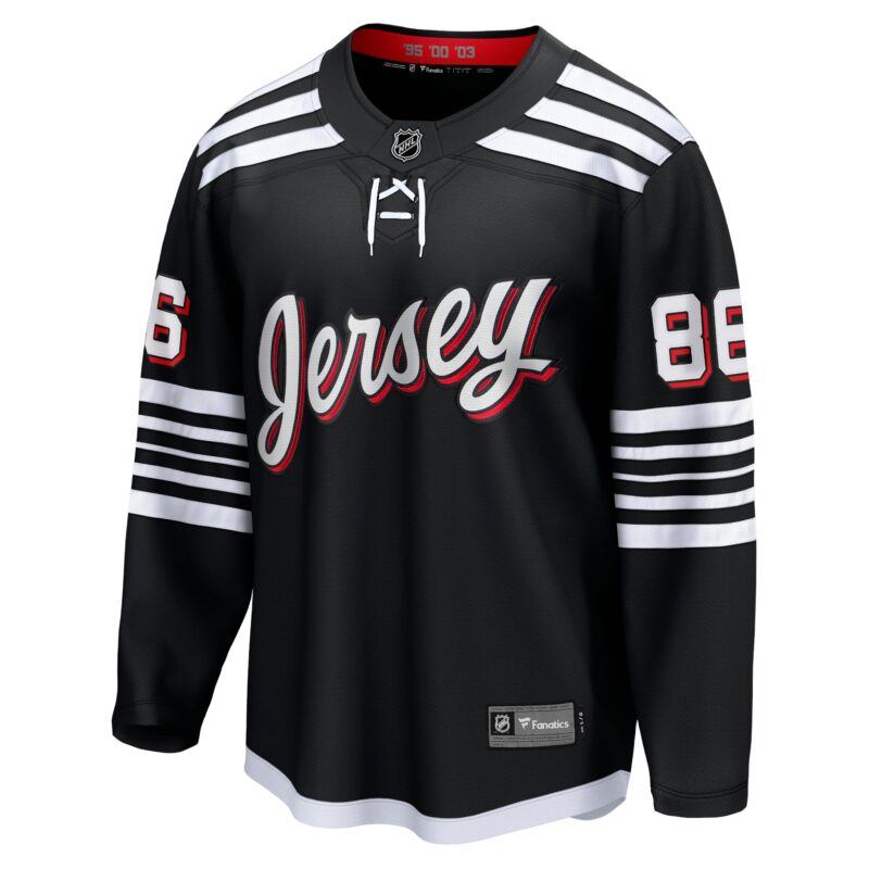 Jack Hughes New Jersey Devils Alternate Premier Breakaway Player Jersey - Black - Image 2