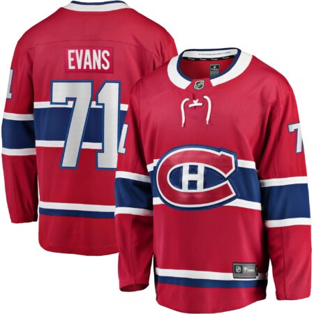Jake Evans Montreal Canadiens Home Breakaway Player Jersey - Red