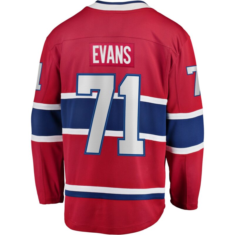 Jake Evans Montreal Canadiens Home Breakaway Player Jersey - Red - Image 3