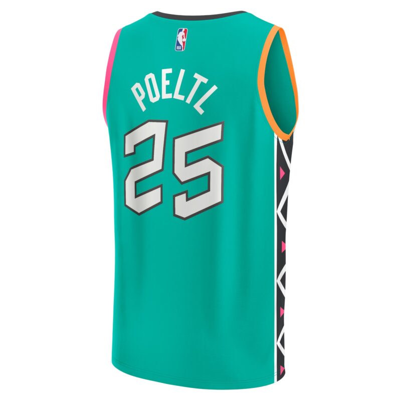Jakob Poeltl San Antonio Spurs Fastbreak Jersey - City Edition - Green - Image 3
