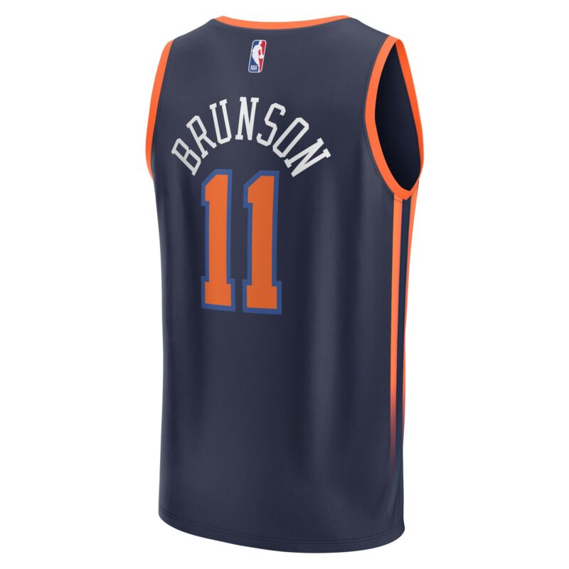 Jalen Brunson New York Knicks Fast Break Player Jersey - Statement Edition - Navy - Image 3