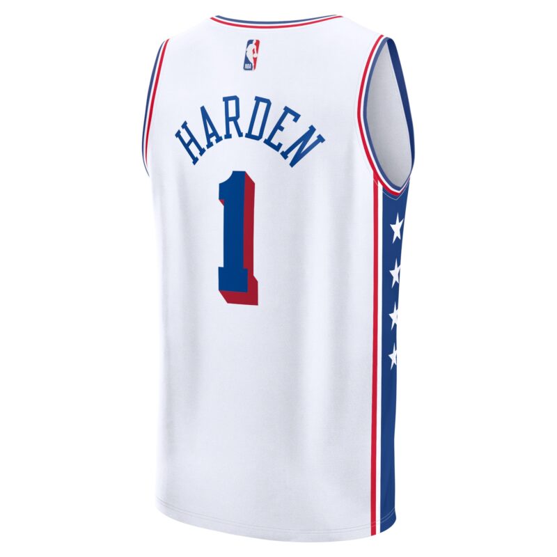 James Harden Philadelphia 76ers Fast Break Jersey - Association Edition - White - Image 3
