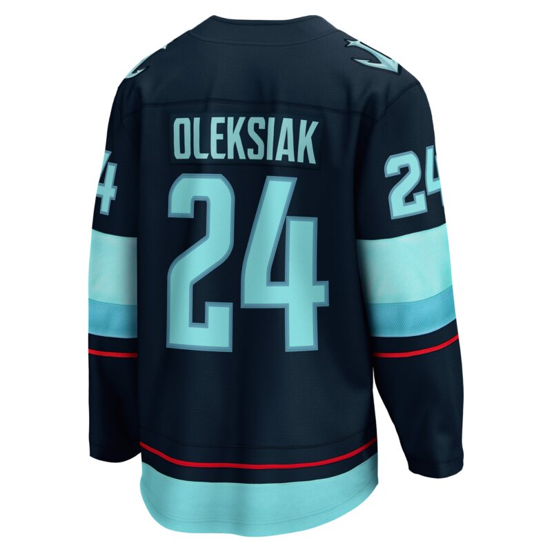 Jamie Oleksiak Seattle Kraken Home Breakaway Player Jersey - Deep Sea Blue - Image 3