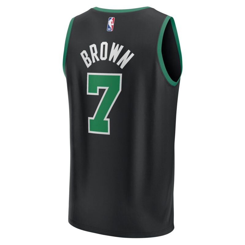 Jaylen Brown Boston Celtics Fast Break Player Jersey - Statement Edition - Black - Image 3