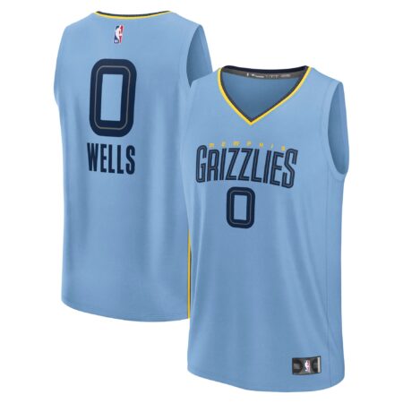 Jaylen Wells Memphis Grizzlies Fast Break Player Jersey - Statement Edition - Light Blue