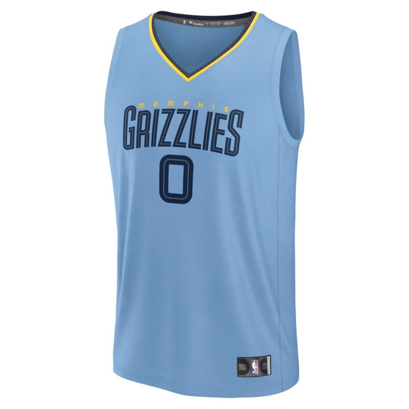 Jaylen Wells Memphis Grizzlies Fast Break Player Jersey - Statement Edition - Light Blue - Image 2