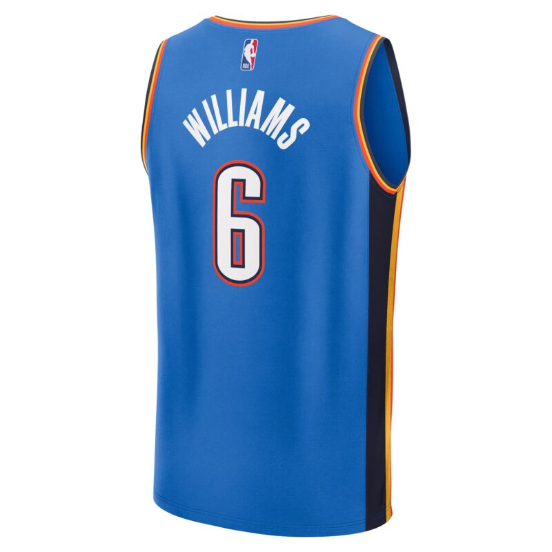 Jaylin Williams Oklahoma City Thunder Fast Break Player Jersey - Icon Edition - Blue - Image 3