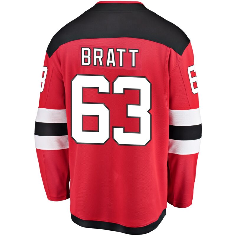 Jesper Bratt New Jersey Devils Home Breakaway Player Jersey - Red - Image 3