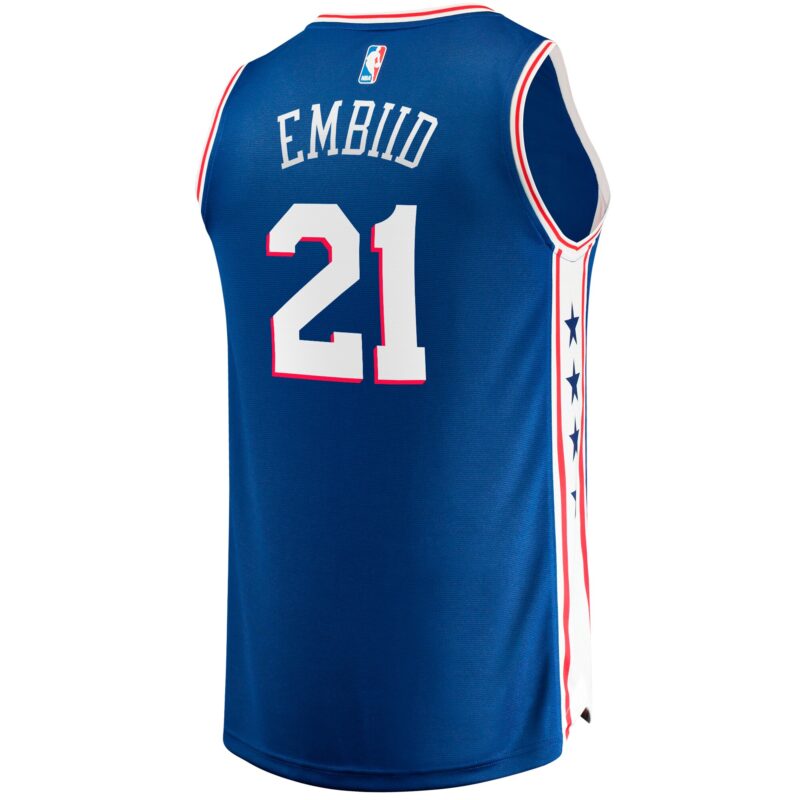 Joel Embiid Philadelphia 76ers Big & Tall Fast Break Player Jersey - Royal - Icon Edition - Image 3