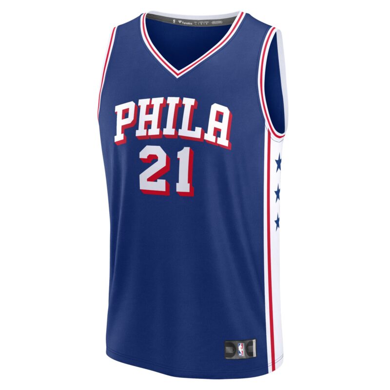 Joel Embiid Philadelphia 76ers Fast Break Jersey - Icon Edition - Royal - Image 2