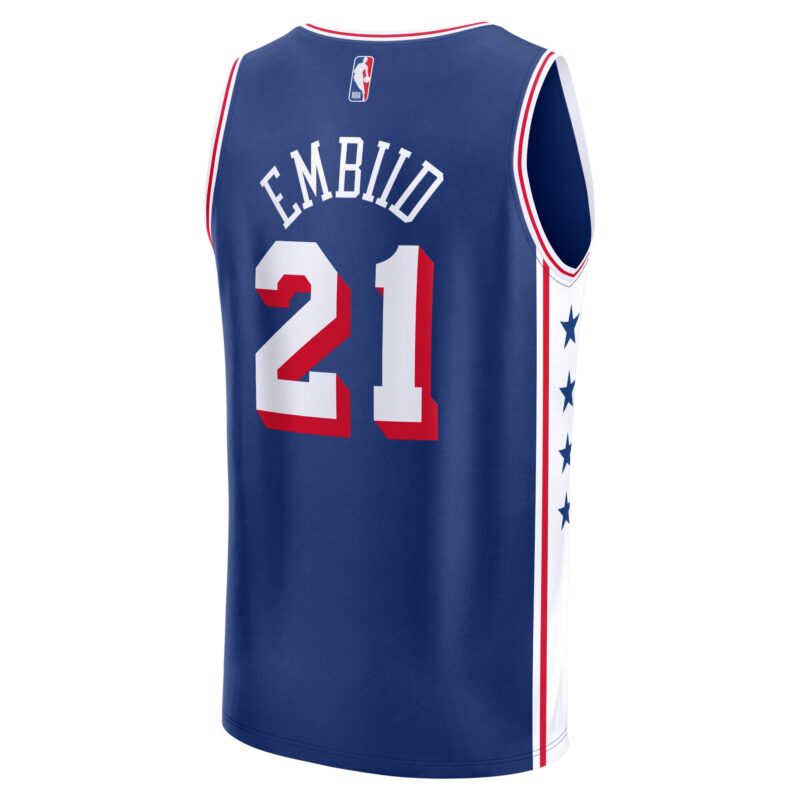 Joel Embiid Philadelphia 76ers Fast Break Jersey - Icon Edition - Royal - Image 3