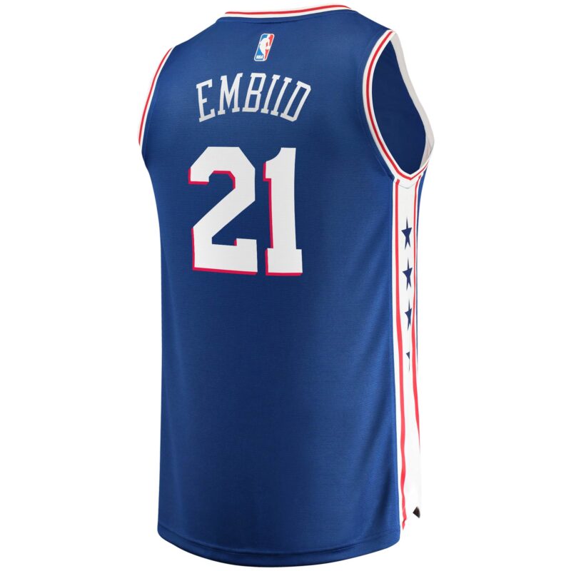 Joel Embiid Philadelphia 76ers Fast Break Player Jersey - Icon Edition - Royal - Image 3