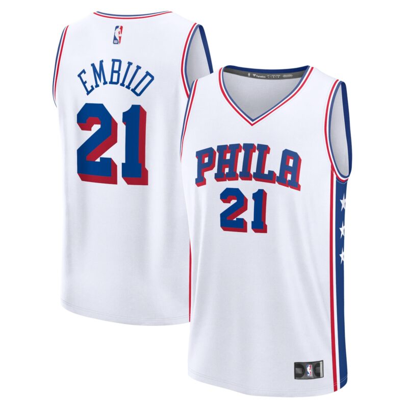 Joel Embiid Philadelphia 76ers Fast Break Jersey - Association Edition - White