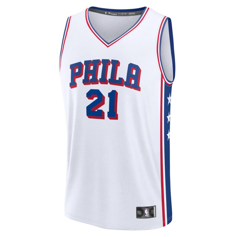 Joel Embiid Philadelphia 76ers Fast Break Jersey - Association Edition - White - Image 2