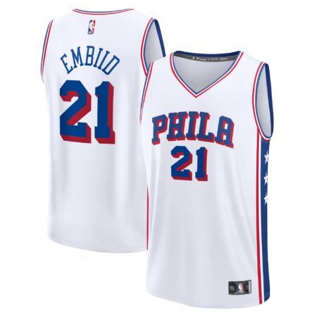 Joel Embiid Philadelphia 76ers Fast Break Player Jersey - Association Edition - White
