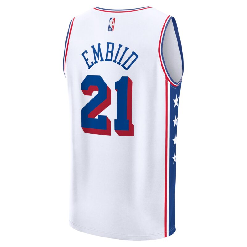 Joel Embiid Philadelphia 76ers Fast Break Player Jersey - Association Edition - White - Image 3