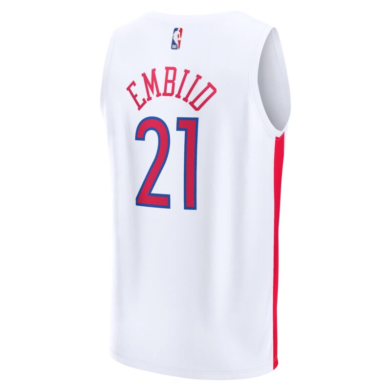 Joel Embiid Philadelphia 76ers Fastbreak Jersey - City Edition - White - Image 3