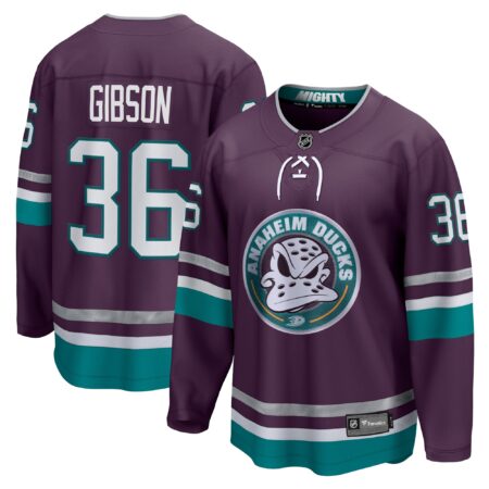 John Gibson Anaheim Ducks 30th Anniversary Premier Breakaway Jersey - Purple