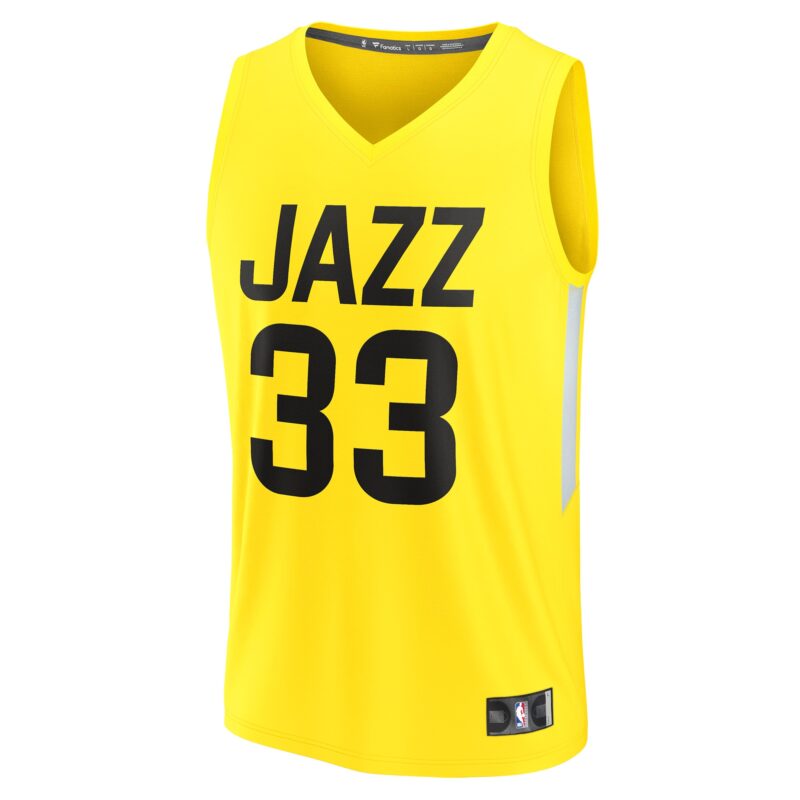 Johnny Juzang Utah Jazz Fast Break Player Jersey - Icon Edition - Yellow - Image 2