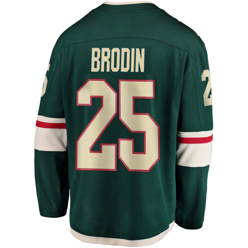 Jonas Brodin Minnesota Wild Breakaway Jersey - Green - Image 3