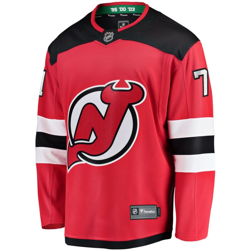 Jonas Siegenthaler New Jersey Devils Home Breakaway Player Jersey - Red - Image 2