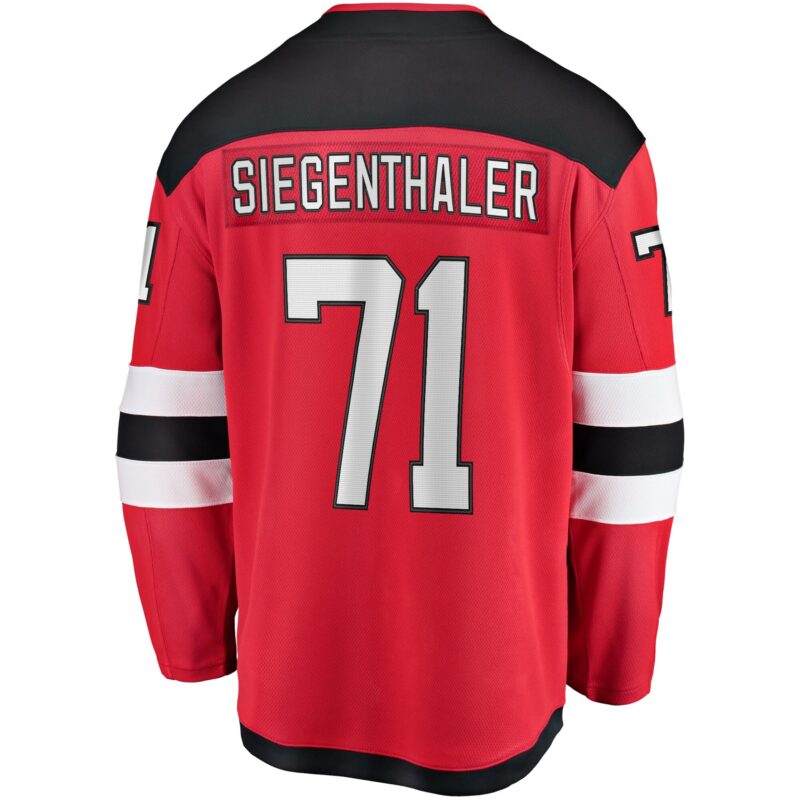 Jonas Siegenthaler New Jersey Devils Home Breakaway Player Jersey - Red - Image 3
