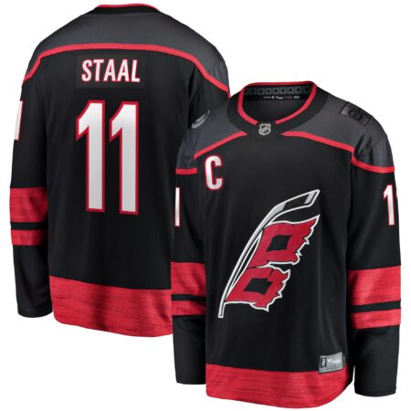 Staal Carolina Hurricanes Home Captain Patch Breakaway Player Jersey - Black