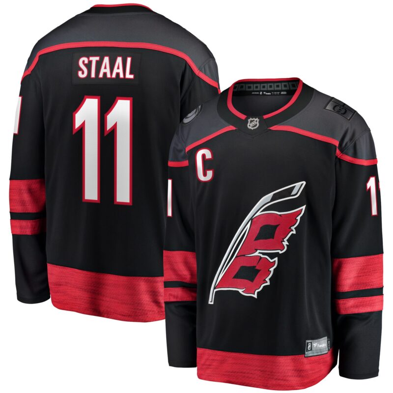 Staal Carolina Hurricanes Home Captain Patch Breakaway Player Jersey - Black