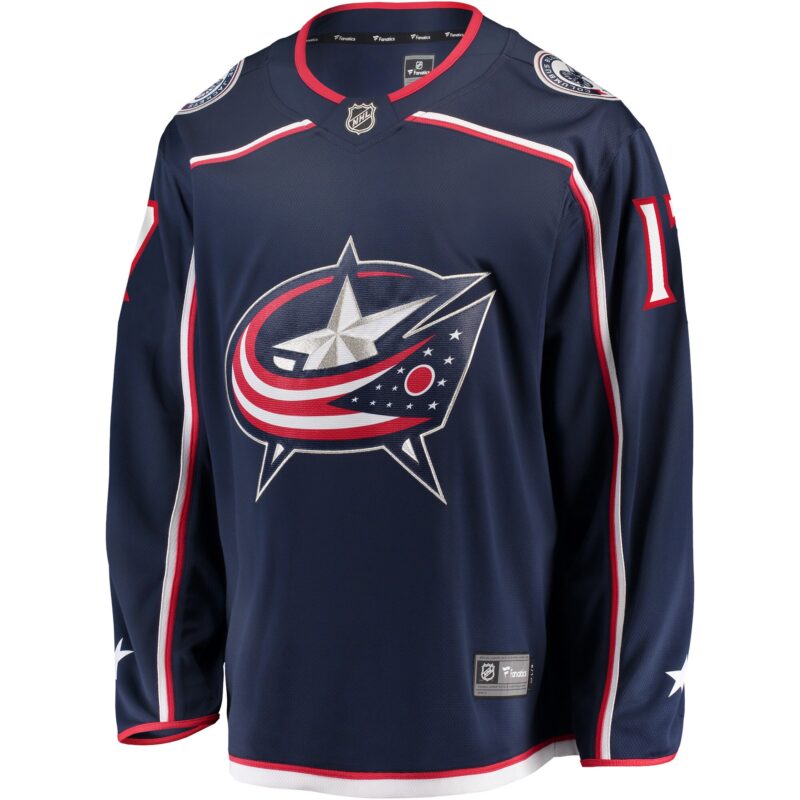 Justin Danforth Columbus Blue Jackets Home Breakaway Player Jersey - Navy - Image 2
