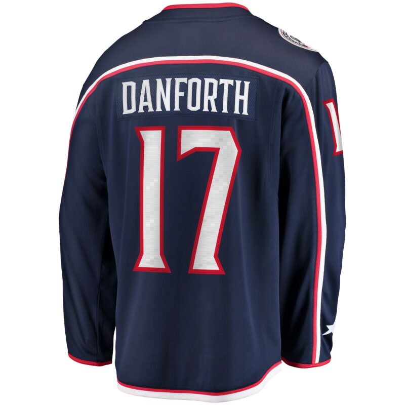 Justin Danforth Columbus Blue Jackets Home Breakaway Player Jersey - Navy - Image 3