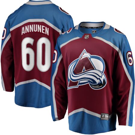 Justus Annunen Colorado Avalanche Home Premier Breakaway Player Jersey - Burgundy